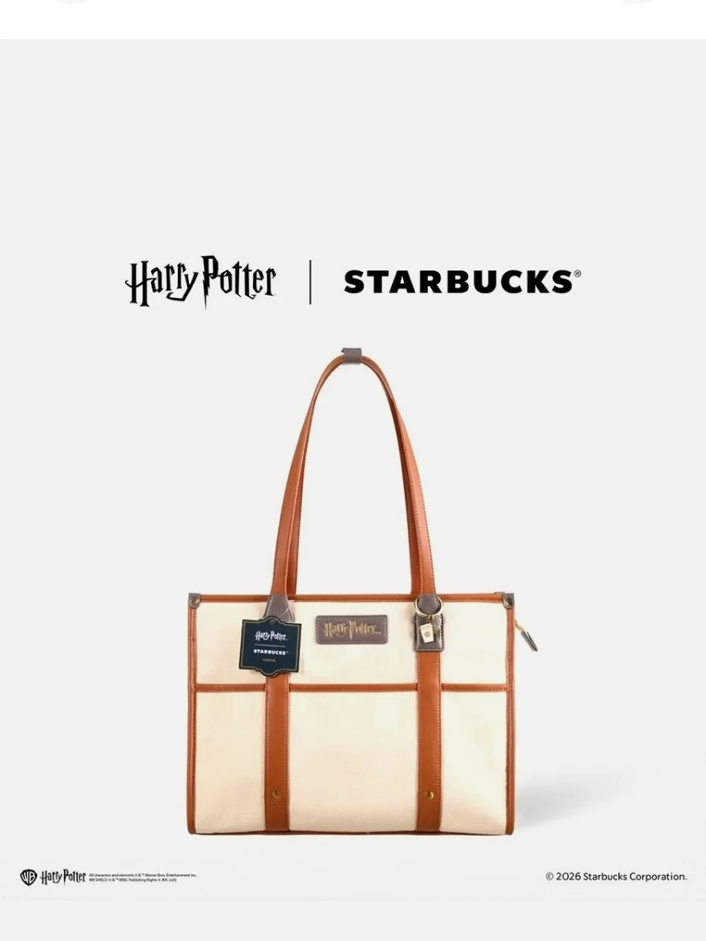 Starbucks x Harry Potter Asia Limited 2026 Canvas Tote Carrier Medium Bag
